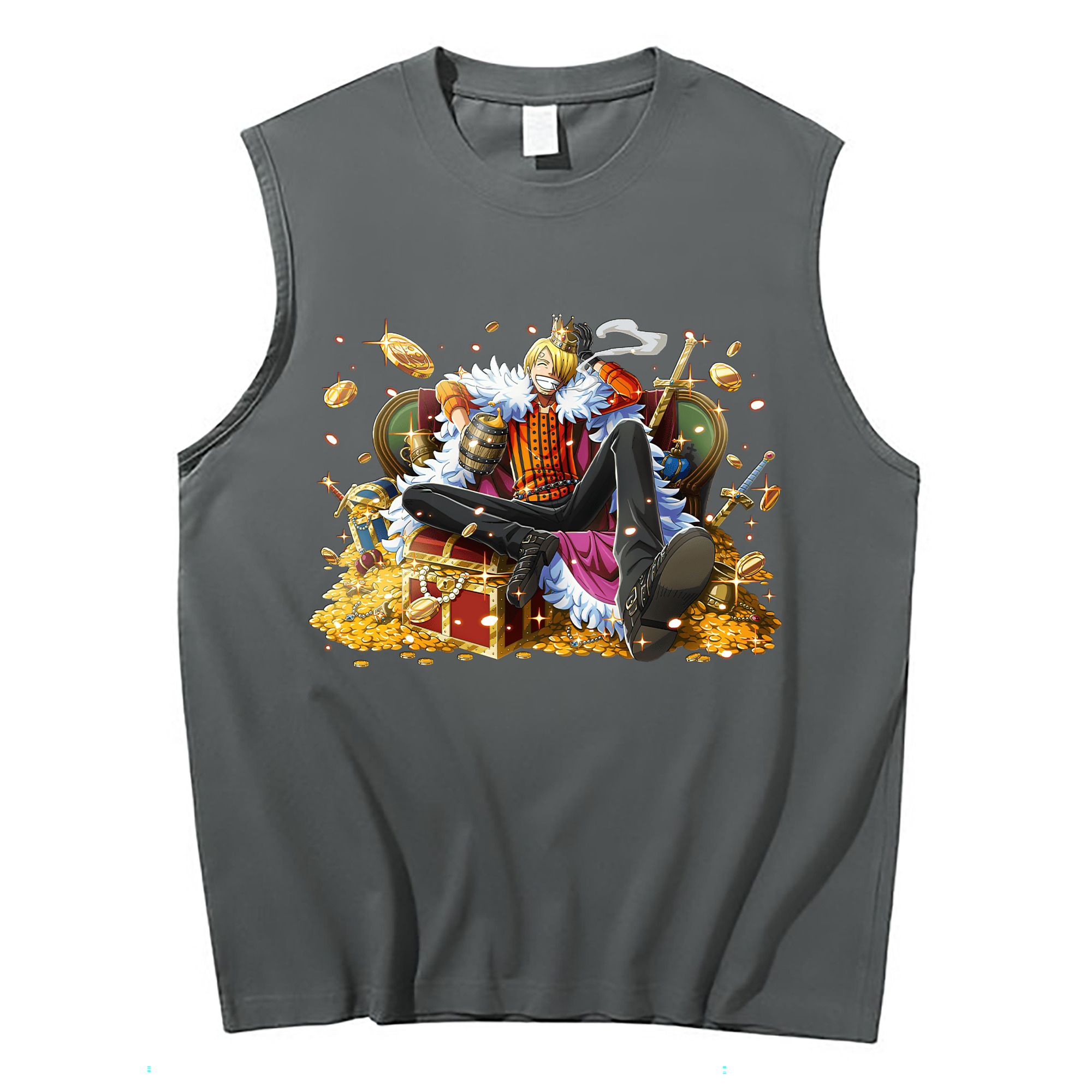 （画像用） ワンピース サンジ ONE PIECE Sanji コットン100％タンクトップ（フロントプリント）